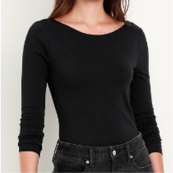 Old Navy Tops - Old Navy Woman’s Long Sleeve Black Spandex Bodysuit - Medium